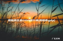 揭阳市gdp 揭阳各区县GDP排行榜