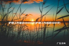 护理工作感言100字 护理工作体会1000字