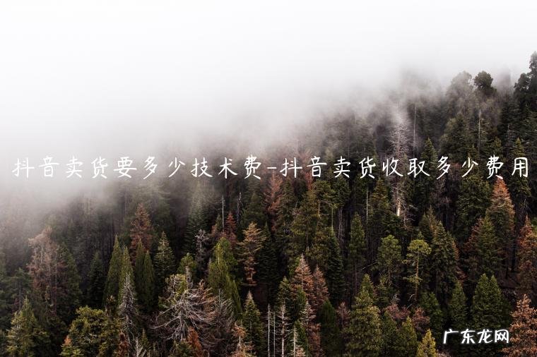 抖音上卖产品需要多少费用 抖音卖货要多少技术费