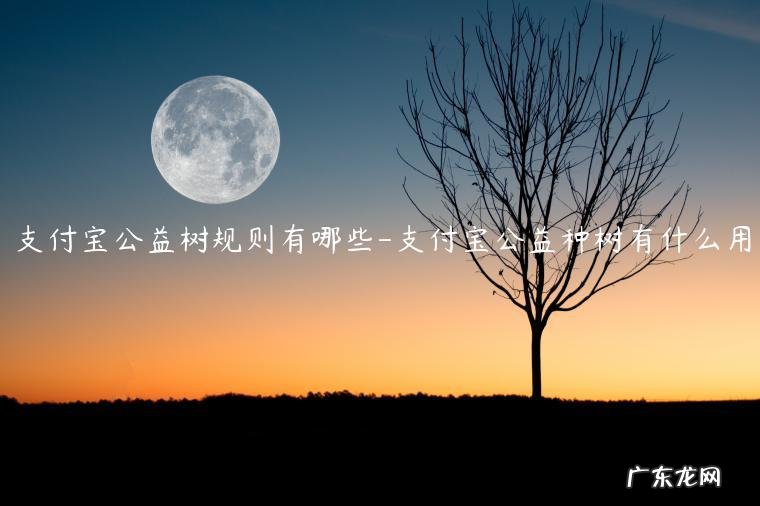 支付宝公益种树有什么用 支付宝公益树规则有哪些