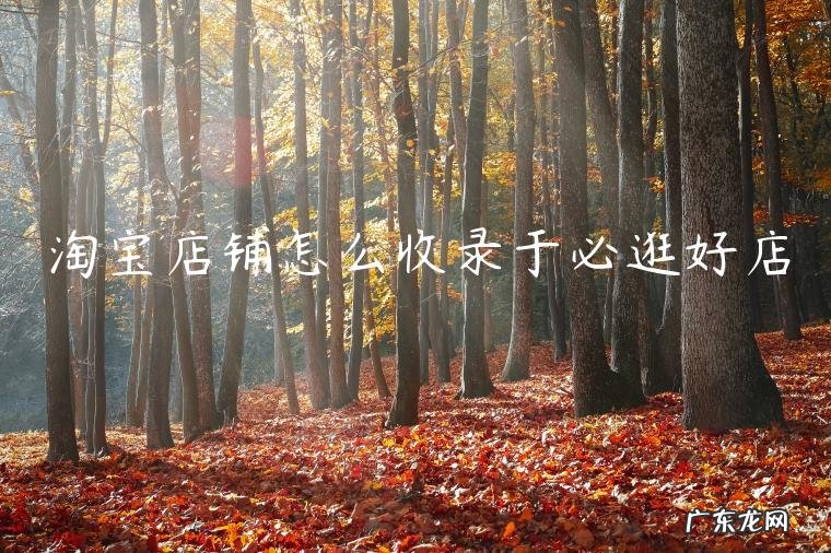 淘宝店铺怎么收录于必逛好店