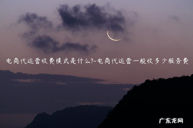 电商代运营是什么意思 电商代运营收费模式是什么