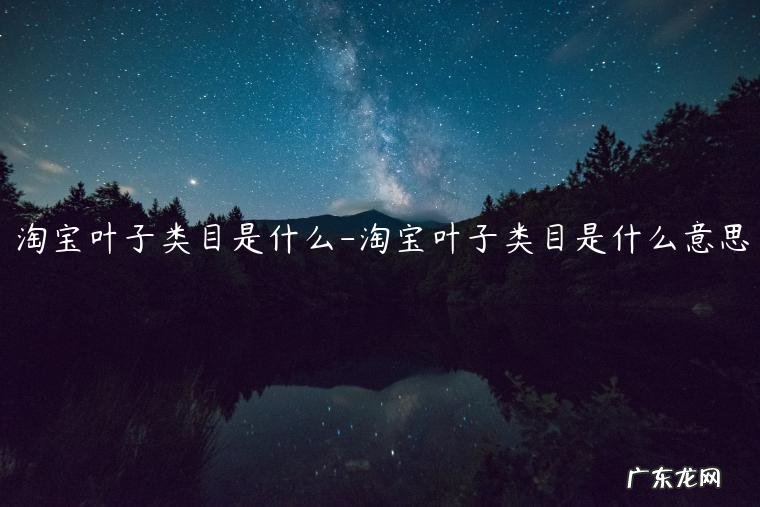 怎么查看淘宝属于什么类目 淘宝叶子类目是什么