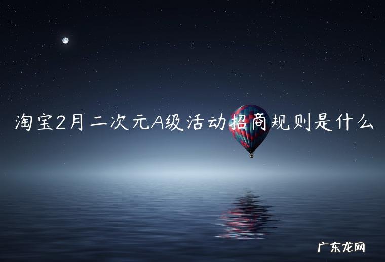淘宝2月二次元A级活动招商规则是什么