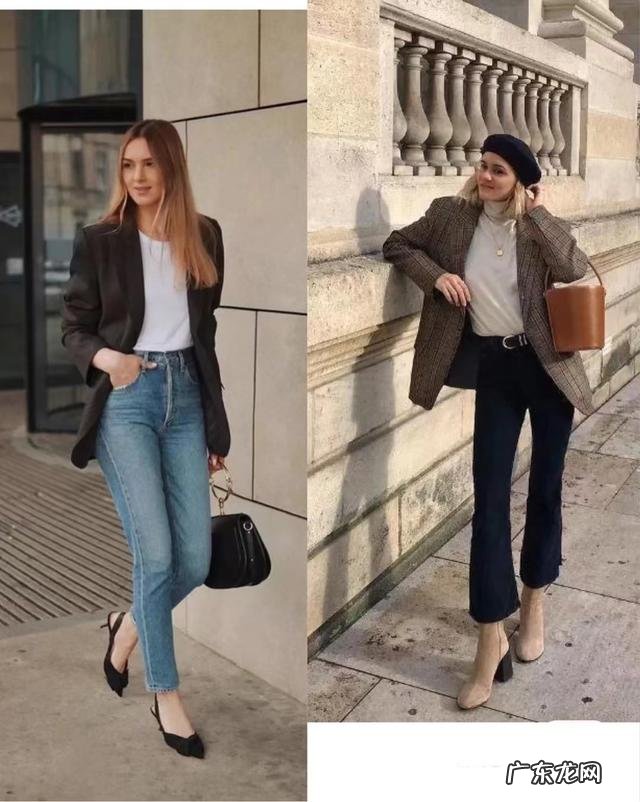 宽腿牛仔裤小西服搭配 2022年最流行的西服搭小脚牛仔裤