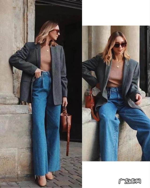 宽腿牛仔裤小西服搭配 2022年最流行的西服搭小脚牛仔裤