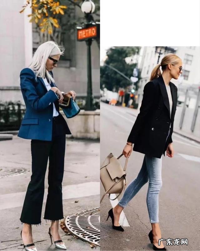宽腿牛仔裤小西服搭配 2022年最流行的西服搭小脚牛仔裤