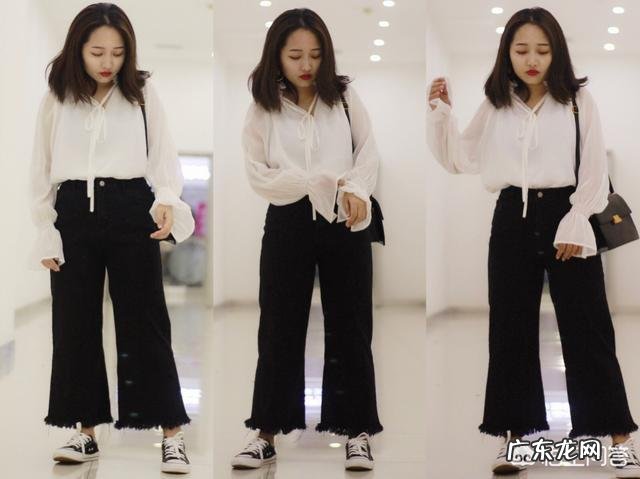 矮个子女生穿牛仔阔腿裤,怎么搭衣服