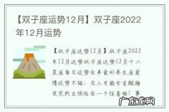 【双子座运势12月】双子座2022 年12月运势