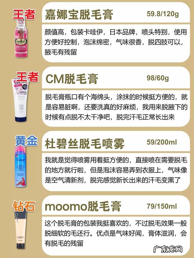 最好用脱毛膏排行 目前公认最好的平价脱毛膏