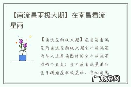 【南流星雨极大期】在南昌看流星雨