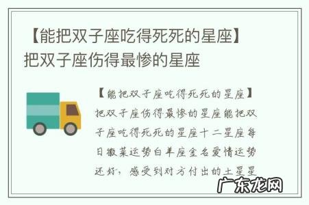 【能把双子座吃得死死的星座】把双子座伤得最惨的星座