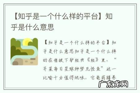【知乎是一个什么样的平台】知乎是什么意思