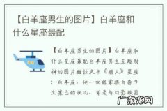 【白羊座男生的图片】白羊座和什么星座最配