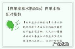 【白羊座和水瓶配吗】白羊水瓶配对指数