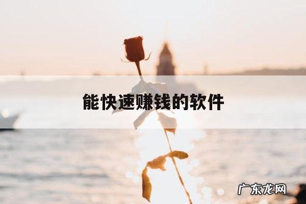 能快速赚钱的软件「有什么可以赚钱的软件?」