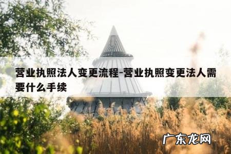 营业执照法人变更流程-营业执照变更法人需要什么手续