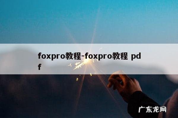 foxpro教程-foxpro教程 pdf