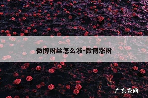 微博粉丝怎么涨-微博涨粉