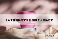 个人工作简历范文大全-招聘个人简历范文