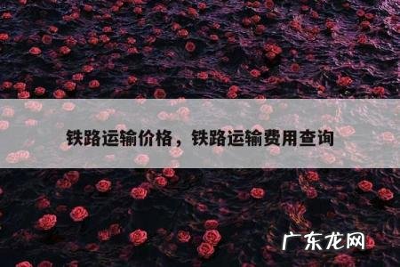 铁路运输价格,铁路运输费用查询