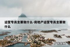 运营专员主要做什么-房地产运营专员主要做什么