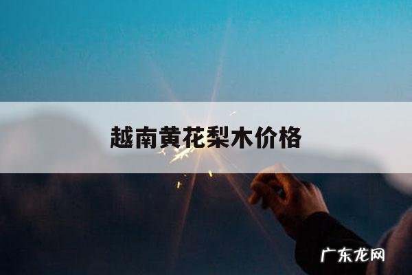 关于越南黄花梨木价格的信息