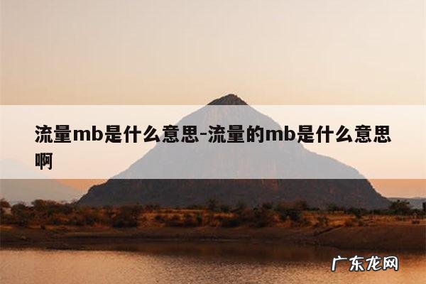 流量mb是什么意思-流量的mb是什么意思啊