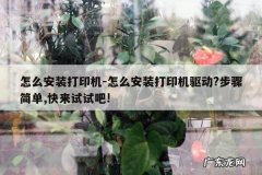 怎么安装打印机-怎么安装打印机驱动?步骤简单,快来试试吧!
