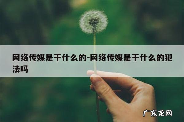 网络传媒是干什么的-网络传媒是干什么的犯法吗