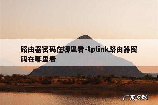 路由器密码在哪里看-tplink路由器密码在哪里看