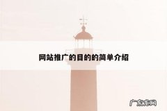 网站推广的目的的简单介绍