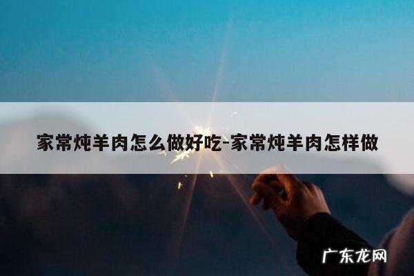 家常炖羊肉怎么做好吃-家常炖羊肉怎样做