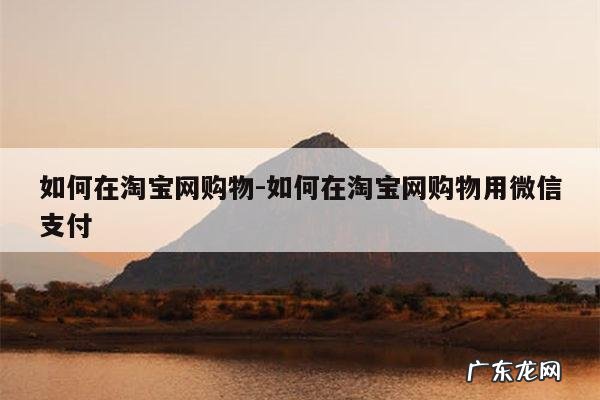 如何在淘宝网购物-如何在淘宝网购物用微信支付