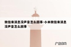 微信来消息没声音怎么回事-小米微信来消息没声音怎么回事