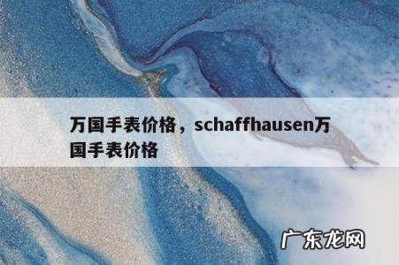 万国手表价格,schaffhausen万国手表价格