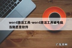 word激活工具-word激活工具被电脑当做恶意软件