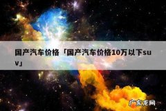 国产汽车价格「国产汽车价格10万以下suv」