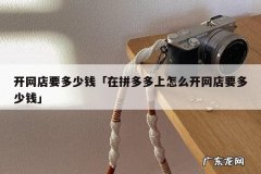 开网店要多少钱「在拼多多上怎么开网店要多少钱」