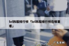 lol韩服排行榜「lol韩服排行榜在哪里看」