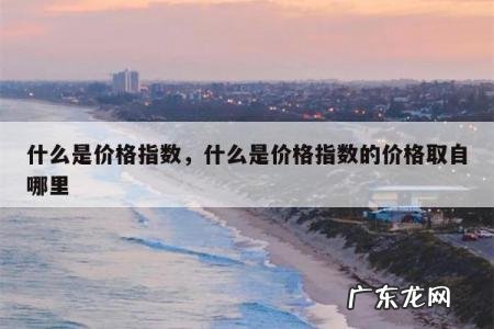 什么是价格指数,什么是价格指数的价格取自哪里