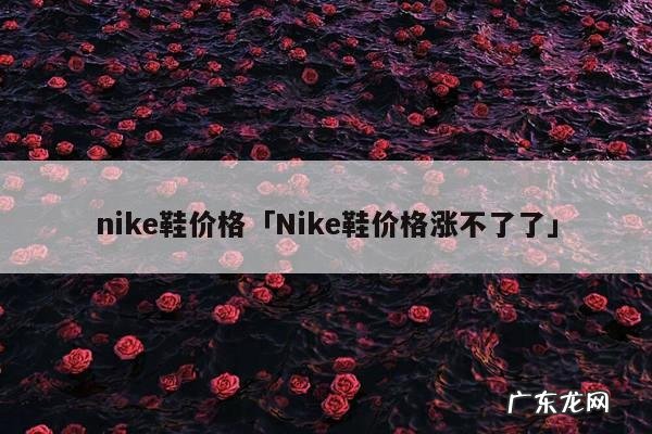 nike鞋价格「Nike鞋价格涨不了了」