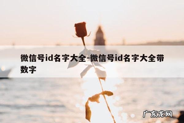 微信号id名字大全-微信号id名字大全带数字