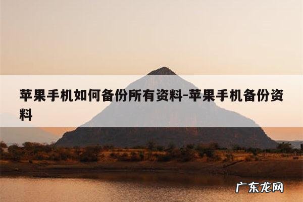 苹果手机如何备份所有资料-苹果手机备份资料