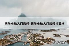 初学电脑入门教程-初学电脑入门教程打数字