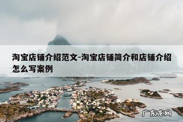 淘宝店铺介绍范文-淘宝店铺简介和店铺介绍怎么写案例