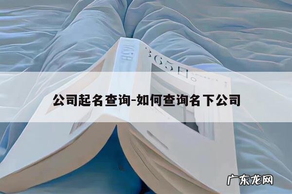 公司起名查询-如何查询名下公司