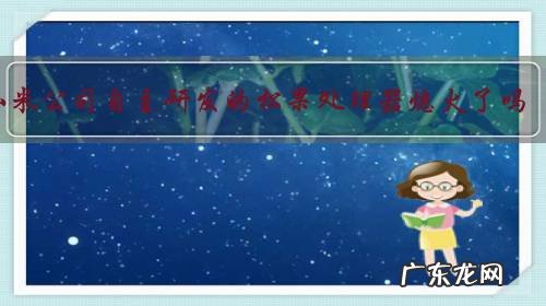 小米公司自主研发的松果处理器熄火了吗?