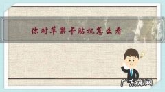 怎么分辨苹果卡贴机 你对苹果卡贴机怎么看？