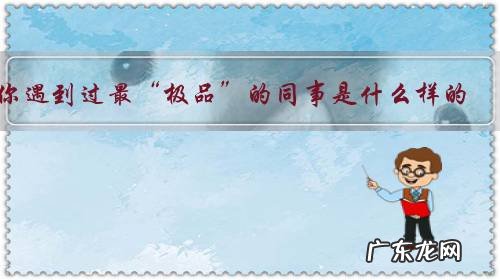 你遇到过最“极品”的同事是什么样的?